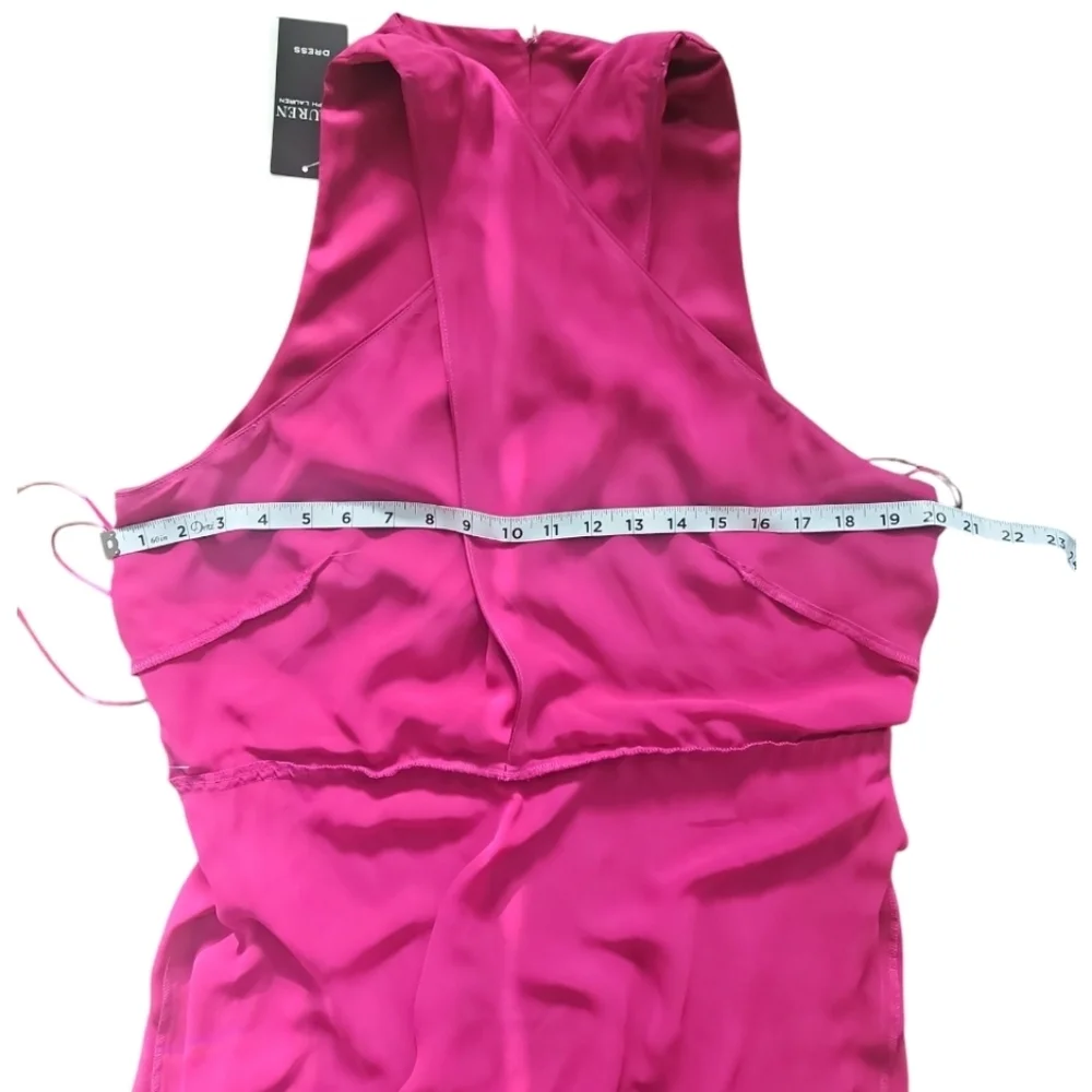 NWT Lauren Ralph Lauren Charmeuse Halter Midi Dress 14 - Picture 16 of 16